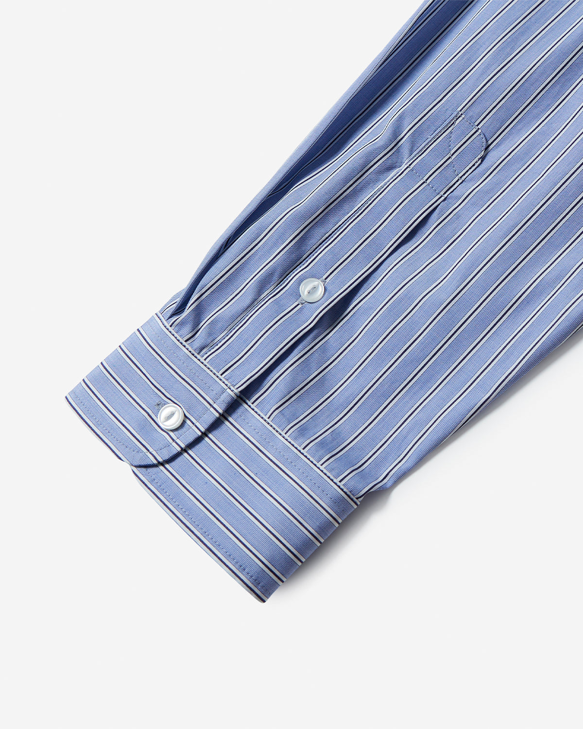 Henry - Oversized Band Collar Shirt - Blue Stripe