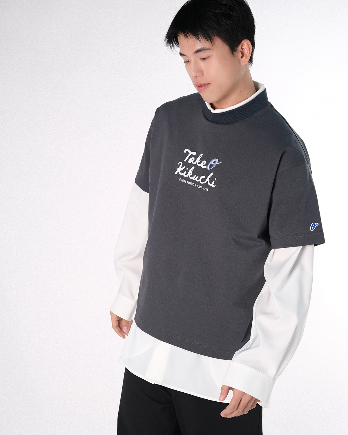 Exclusive Color - Oversized Logo Tee - Dark Grey