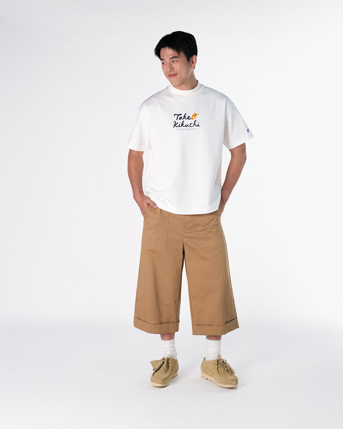 ONION X TAKEO KIKUCHI Oversized Logo Tee - White