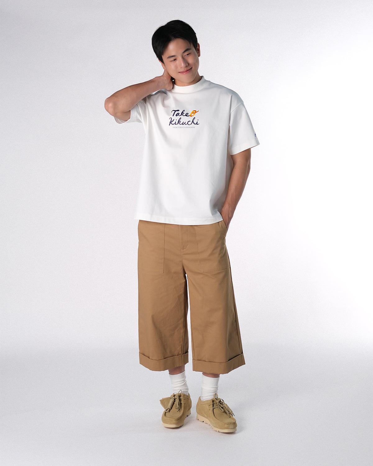 ONION X TAKEO KIKUCHI Oversized Logo Tee - White