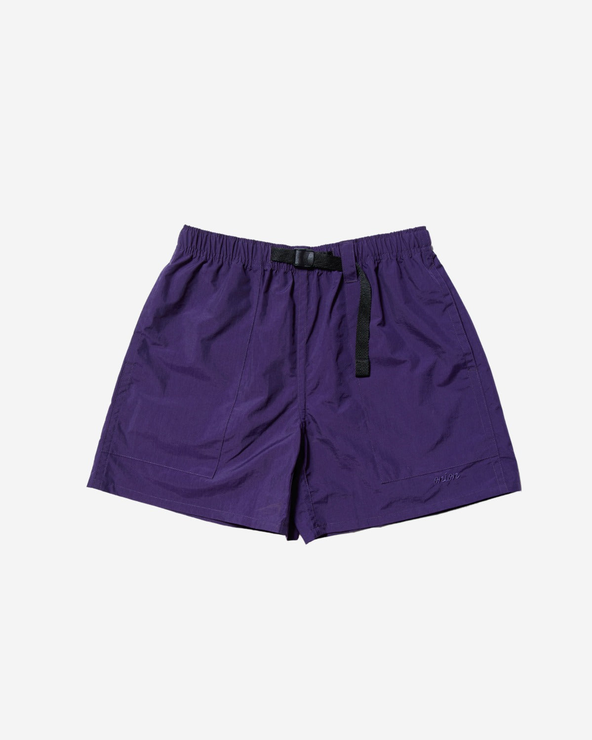 Nylon Belted Fatigue Shorts - Eggplant