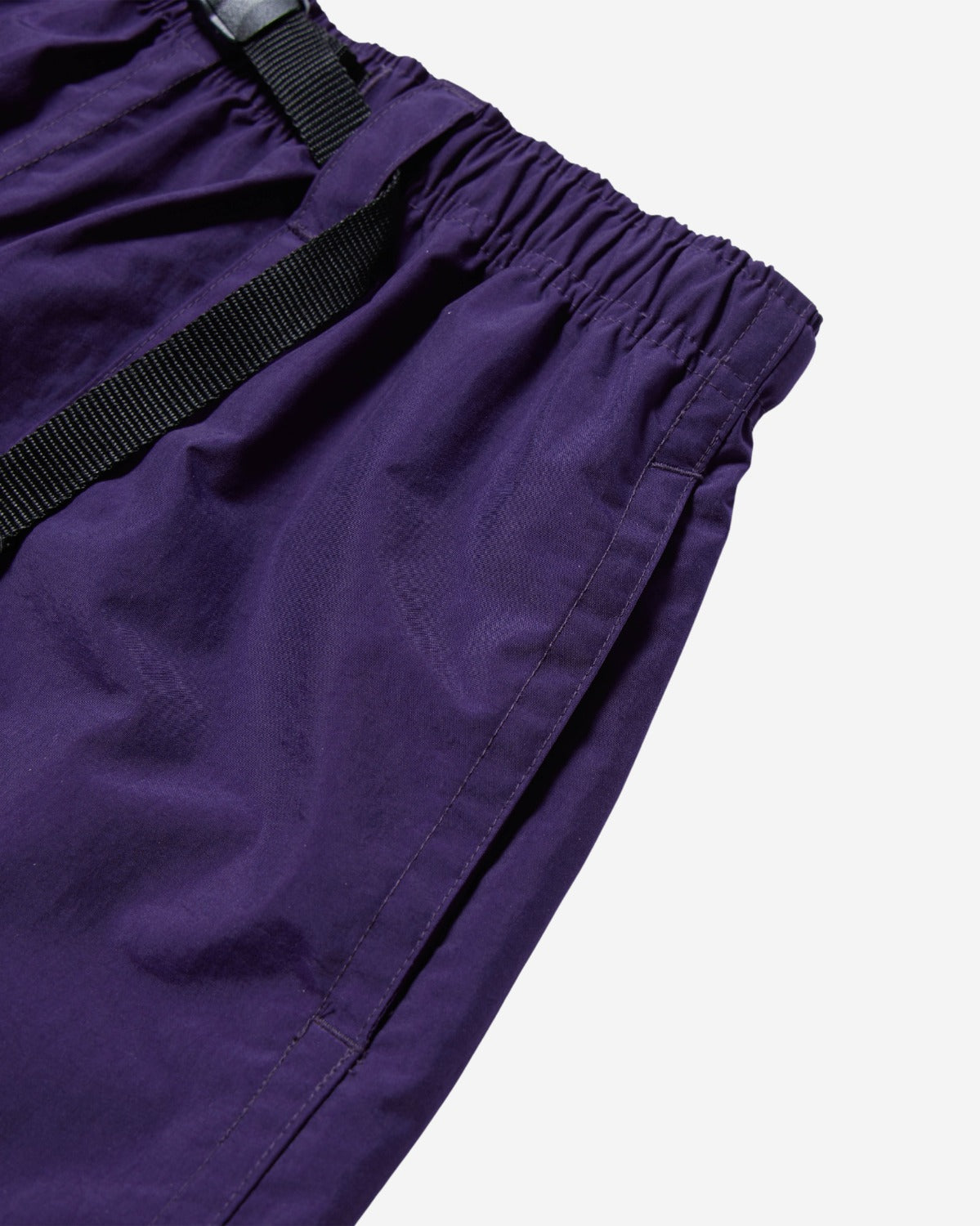 Nylon Belted Fatigue Shorts - Eggplant