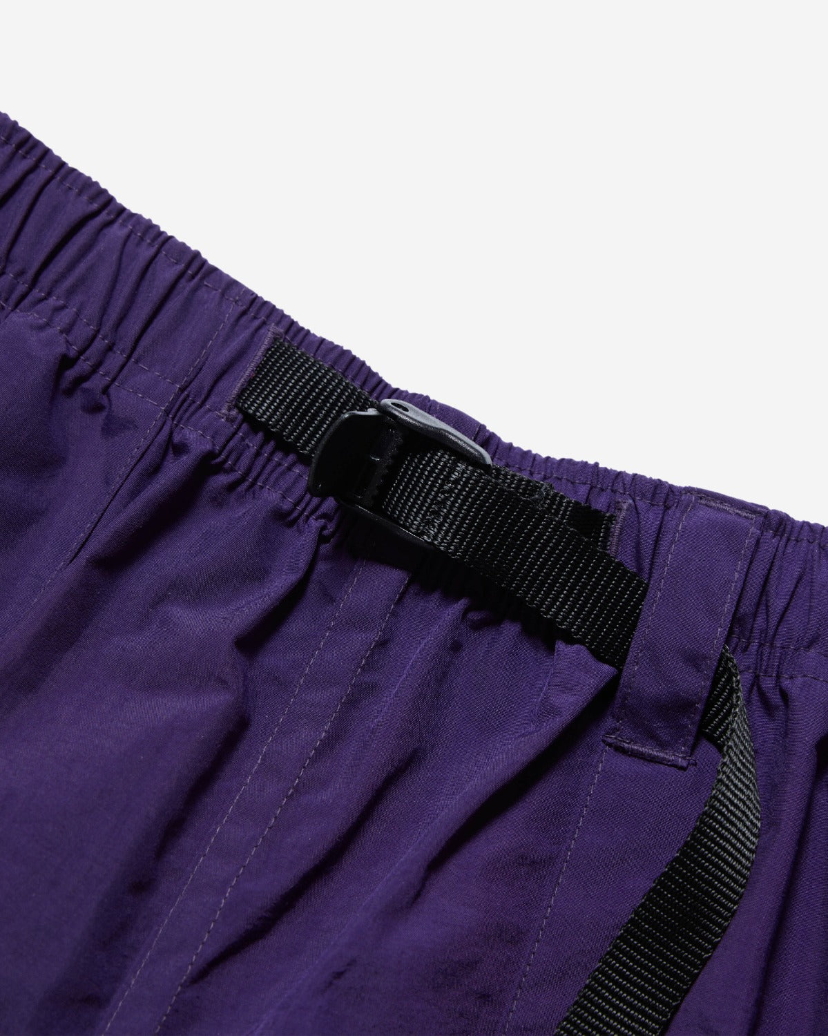 Nylon Belted Fatigue Shorts - Eggplant