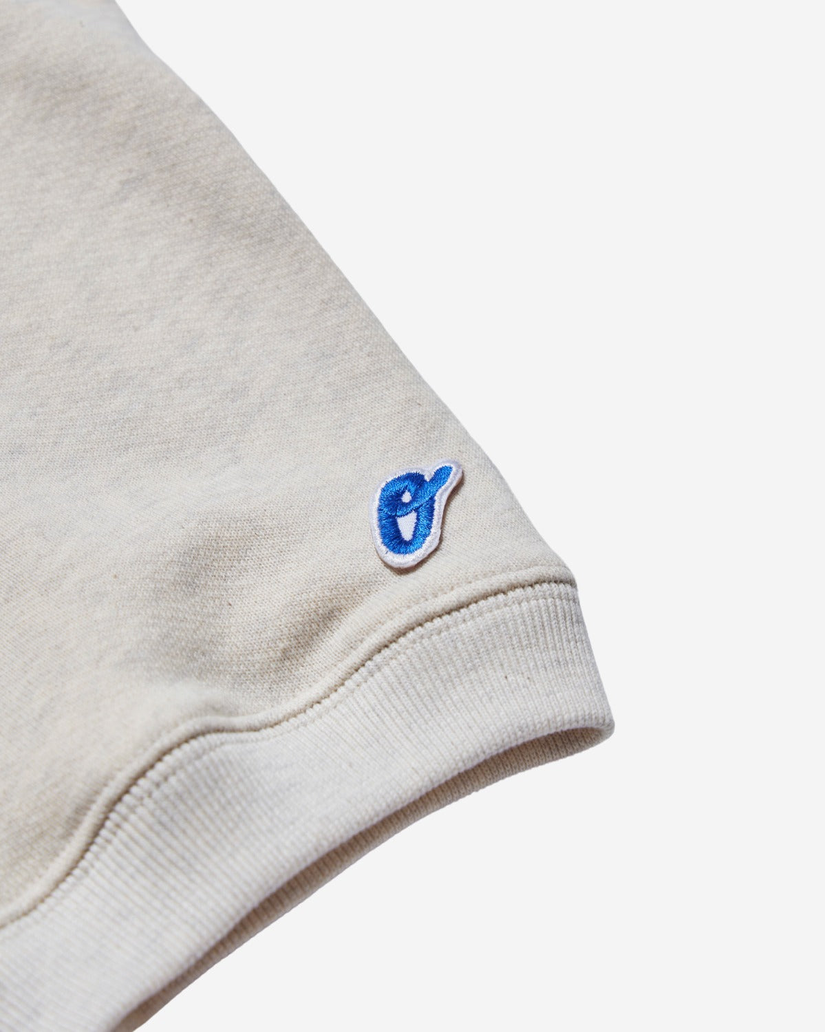 Short Sleeve Sweatshirt - Rat Embroidery - Oatmeal