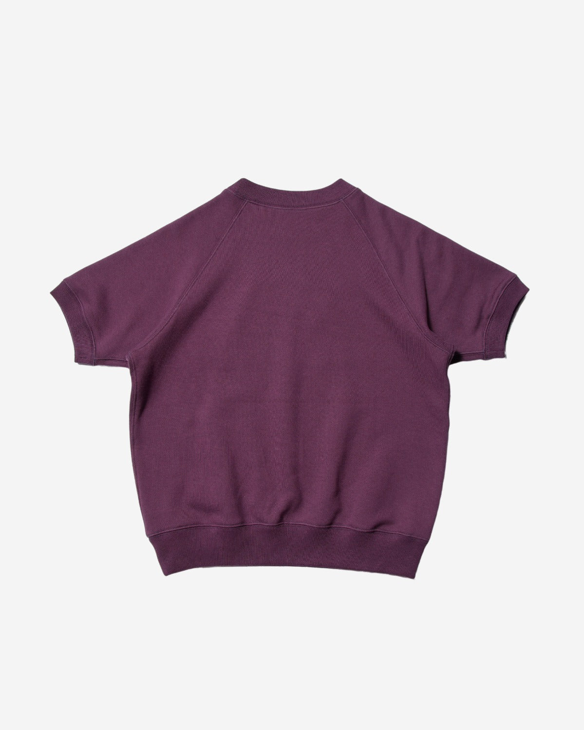 Short Sleeve Sweatshirt - Rat Embroidery - Eggplant