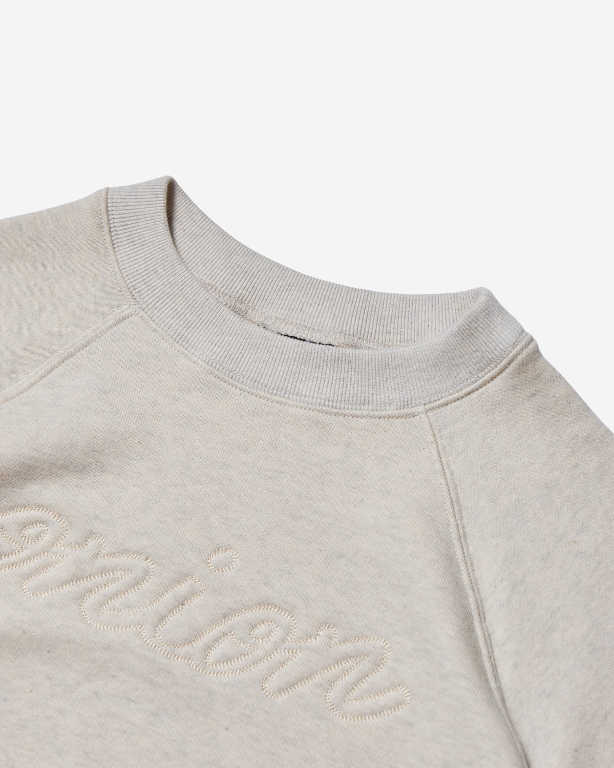 Short Sleeve Sweatshirt - Logo Chain Stitch - Oatmeal