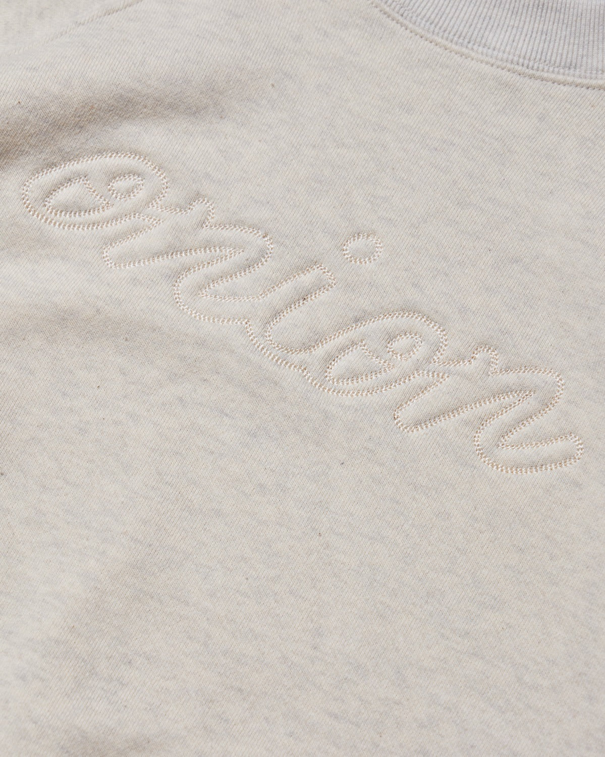 Short Sleeve Sweatshirt - Logo Chain Stitch - Oatmeal