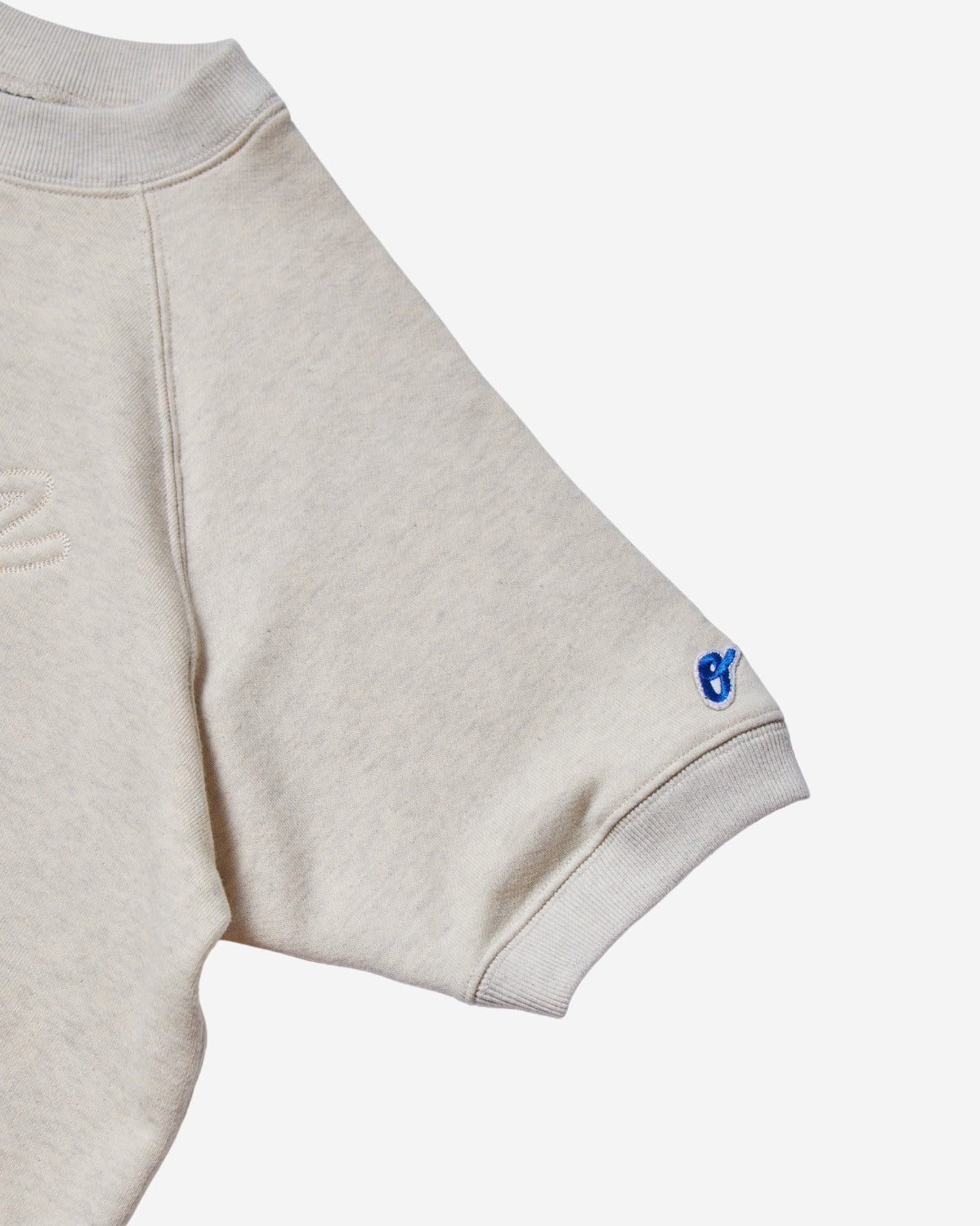 Short Sleeve Sweatshirt - Logo Chain Stitch - Oatmeal