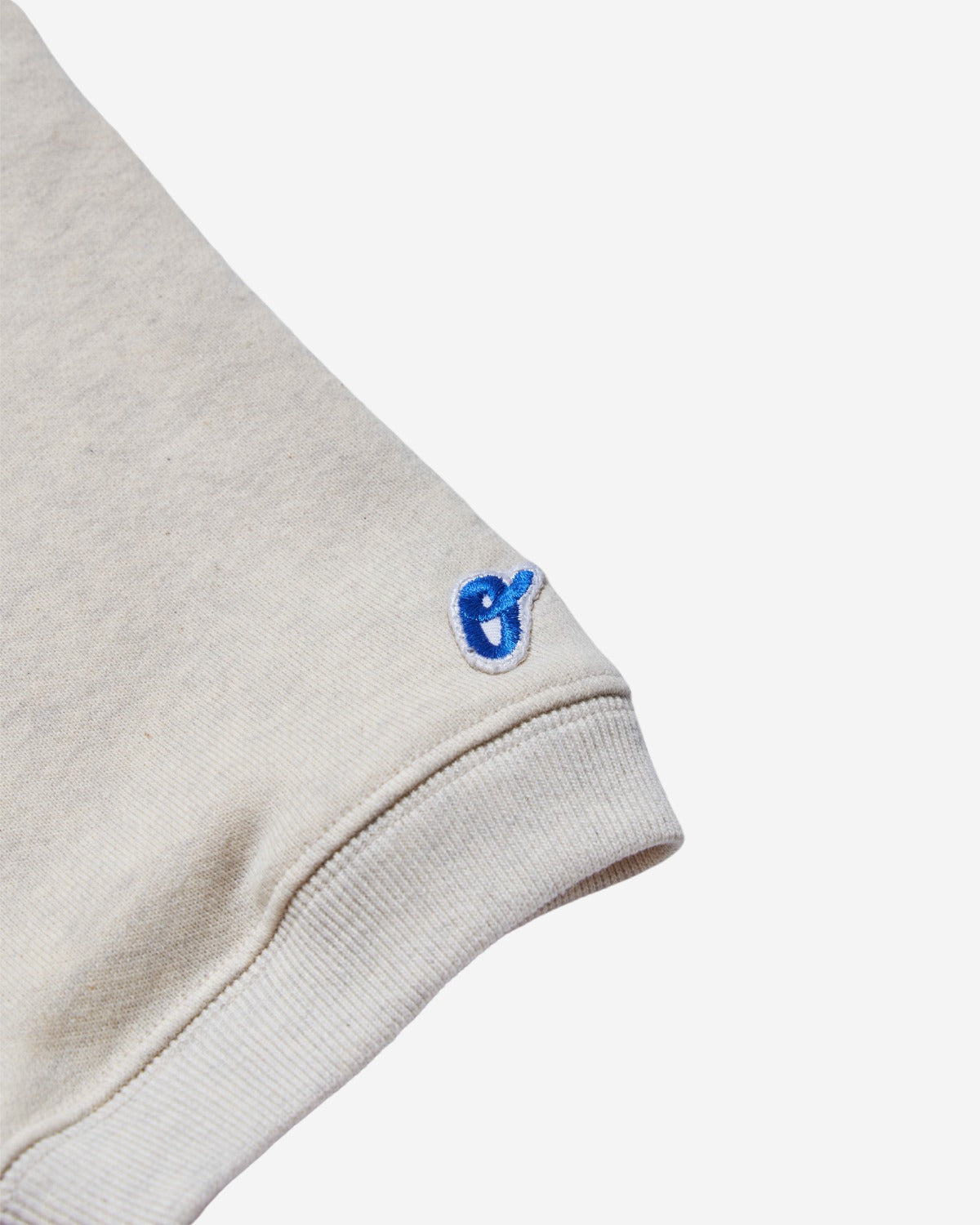 Short Sleeve Sweatshirt - Logo Chain Stitch - Oatmeal