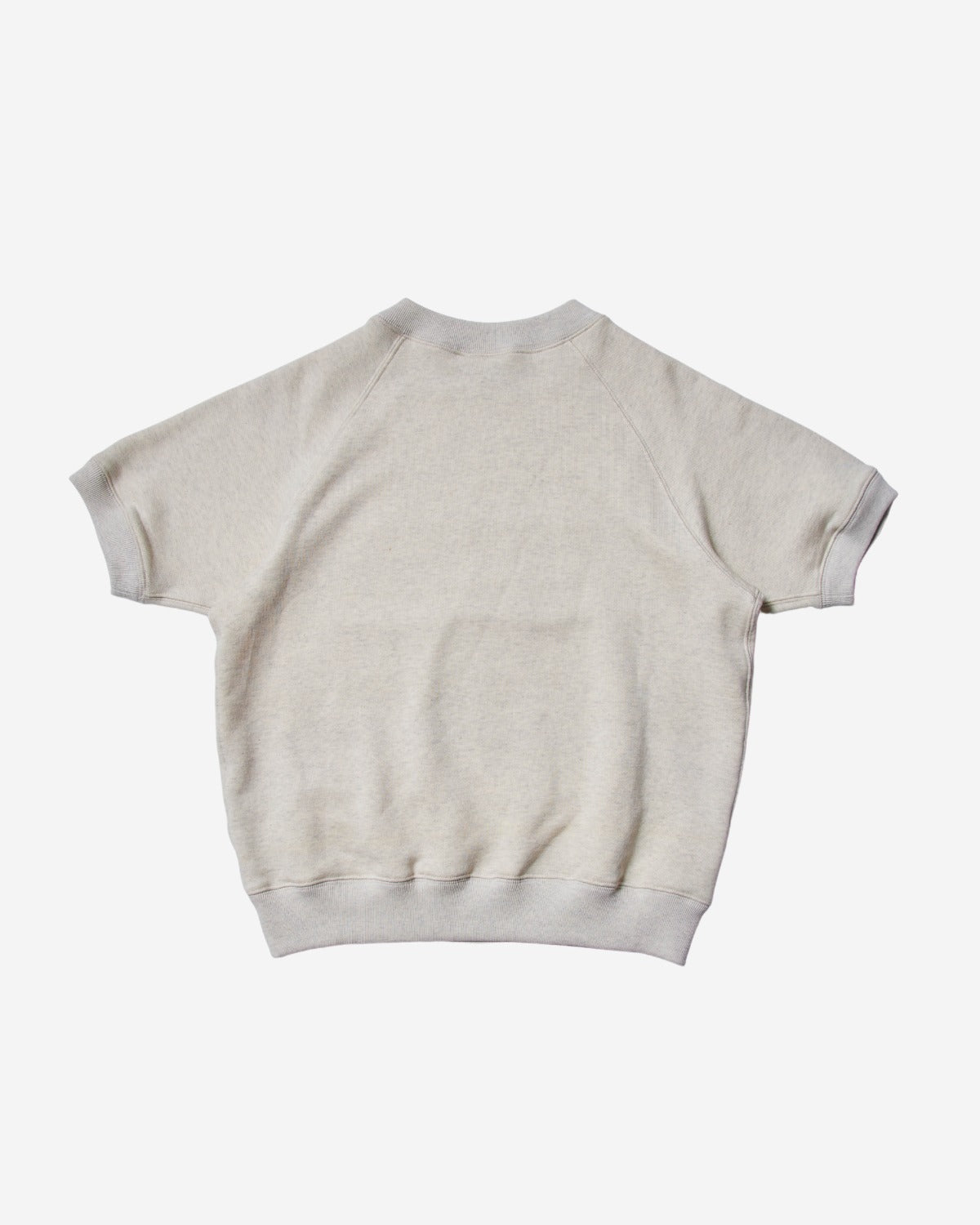 Short Sleeve Sweatshirt - Logo Chain Stitch - Oatmeal