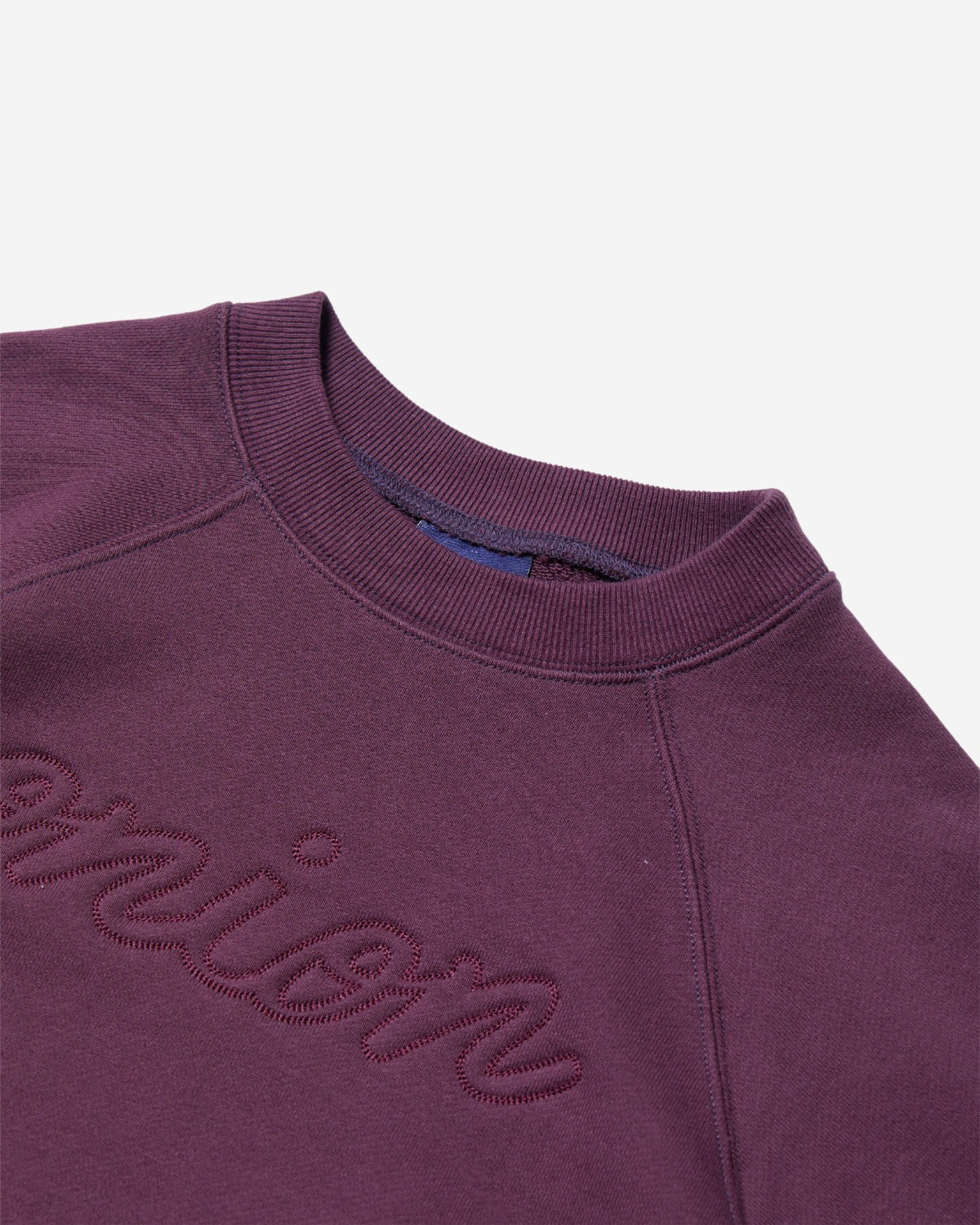 Short Sleeve Sweatshirt - Logo Chain Stitch - Eggplant