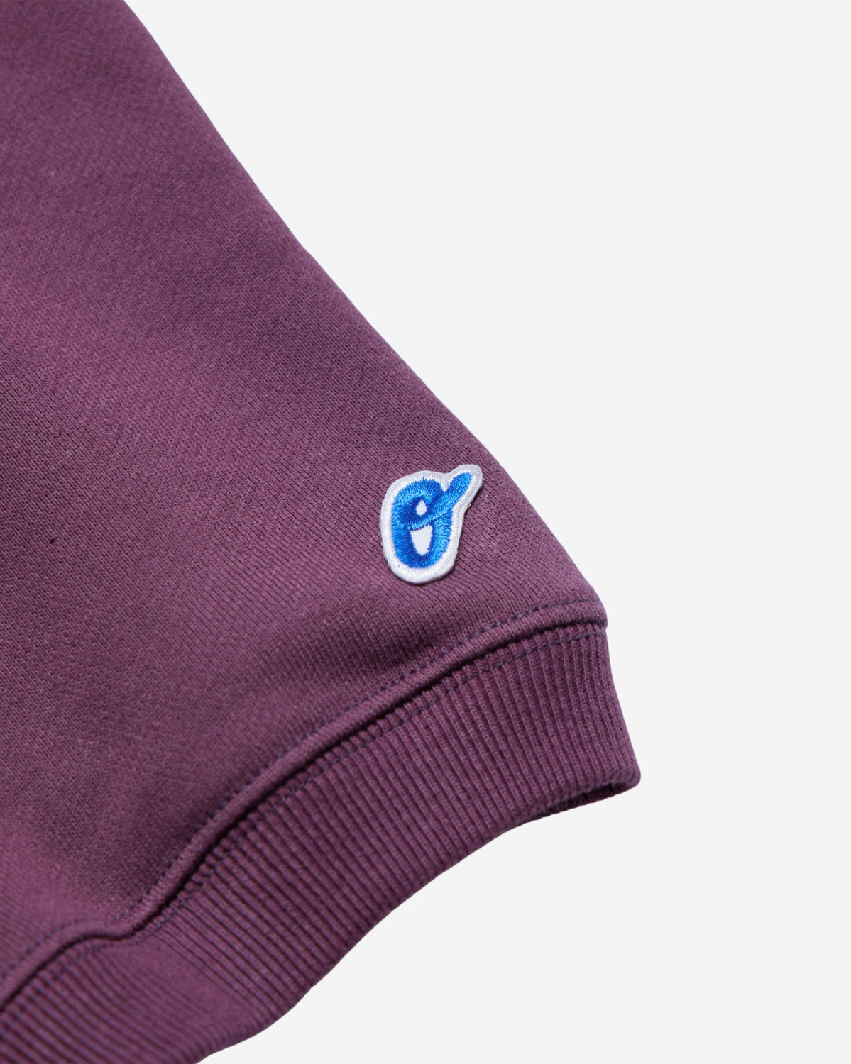 Short Sleeve Sweatshirt - Logo Chain Stitch - Eggplant