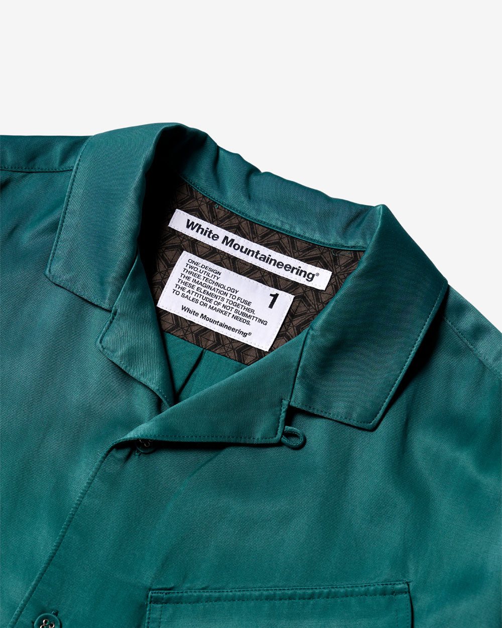 Satin Open Collar Short Sleeve Shirt -Green