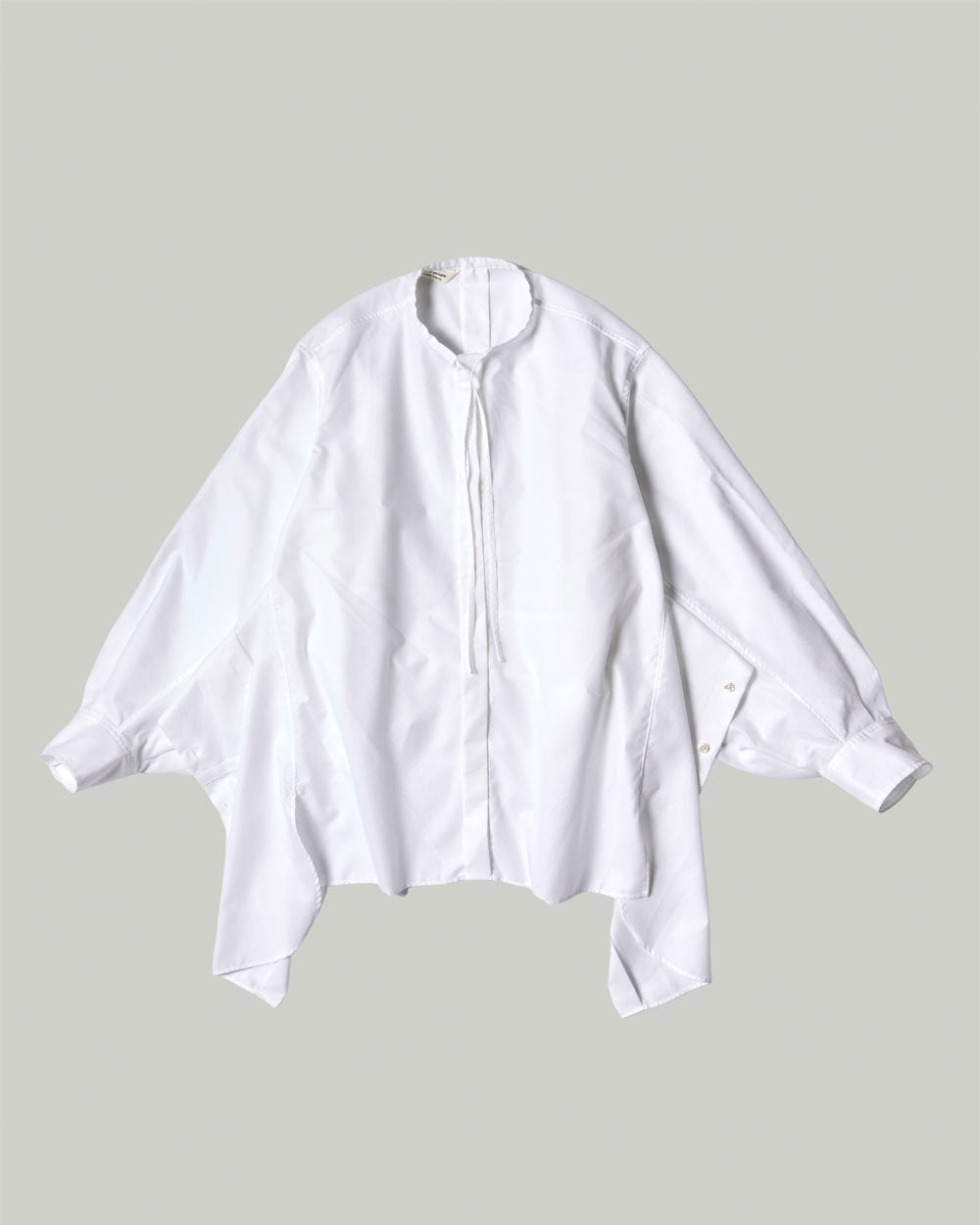 Double-End Leno Cloth Tuxedo Blouse - White