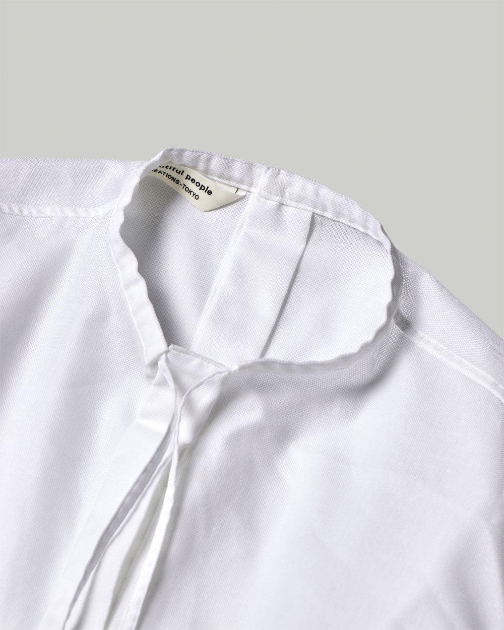 Double-End Leno Cloth Tuxedo Blouse - White