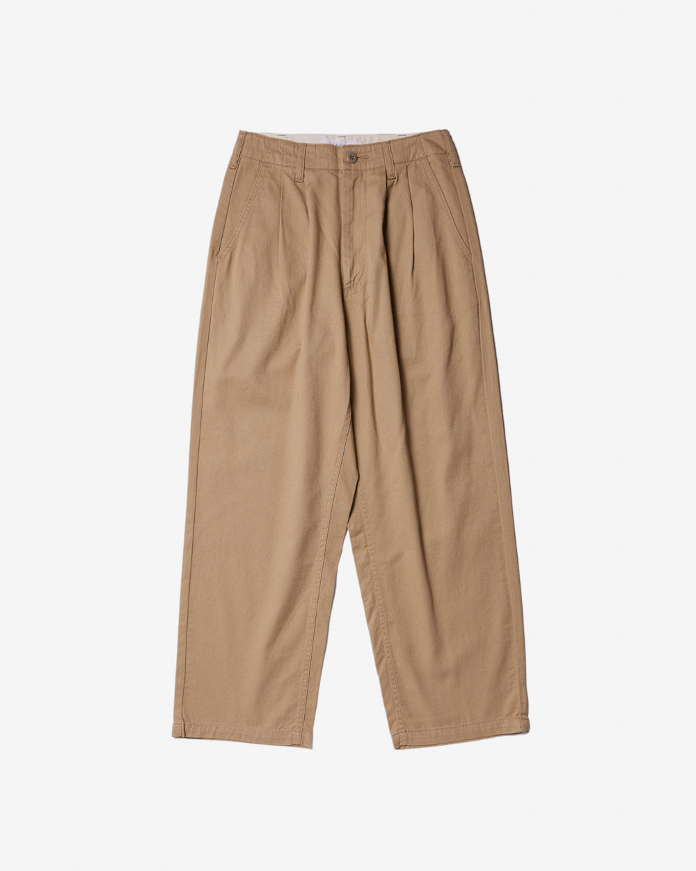 Wide Tuck Pants - Beige