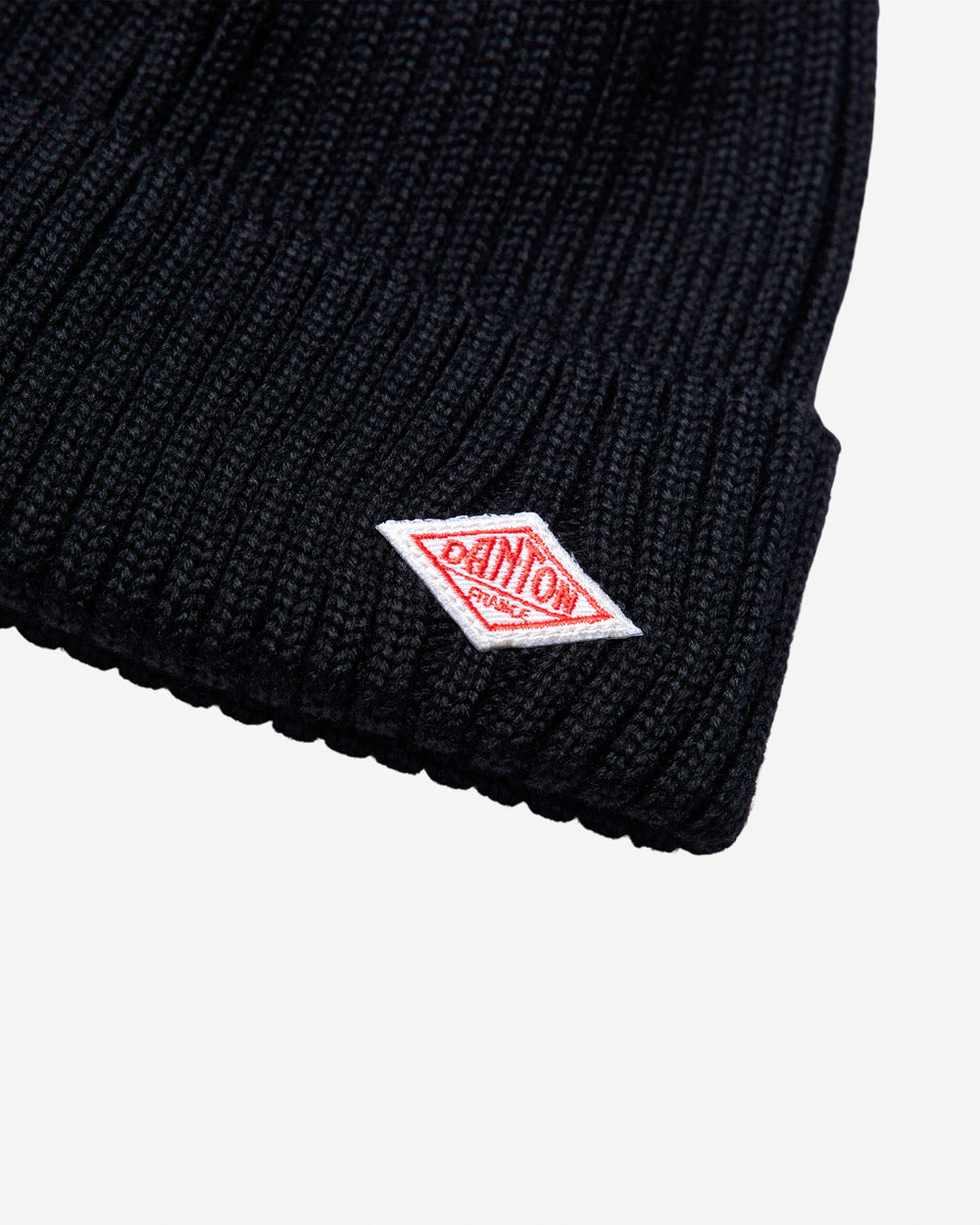 Wool Rib Knit Cap - Black