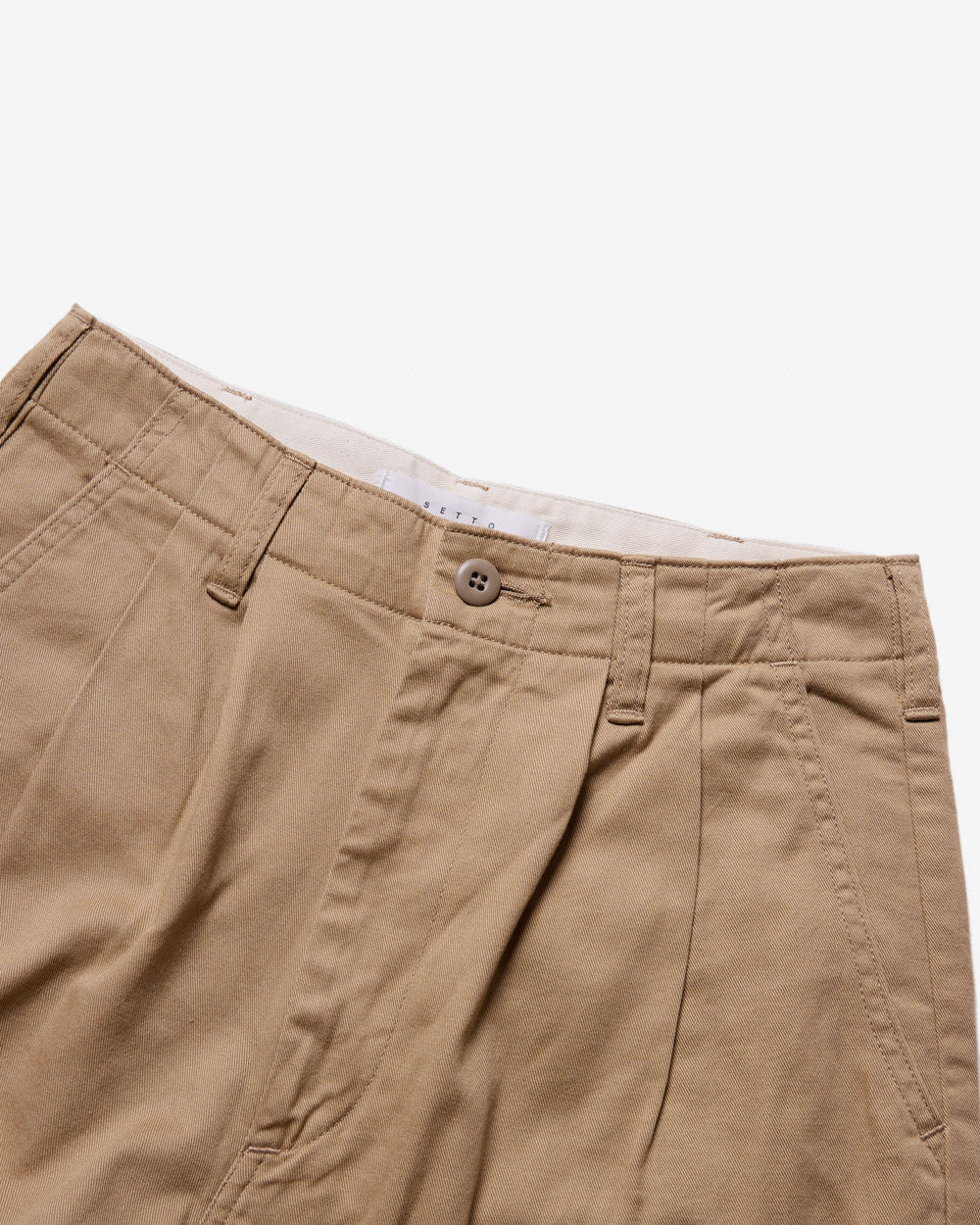 Wide Tuck Pants - Beige