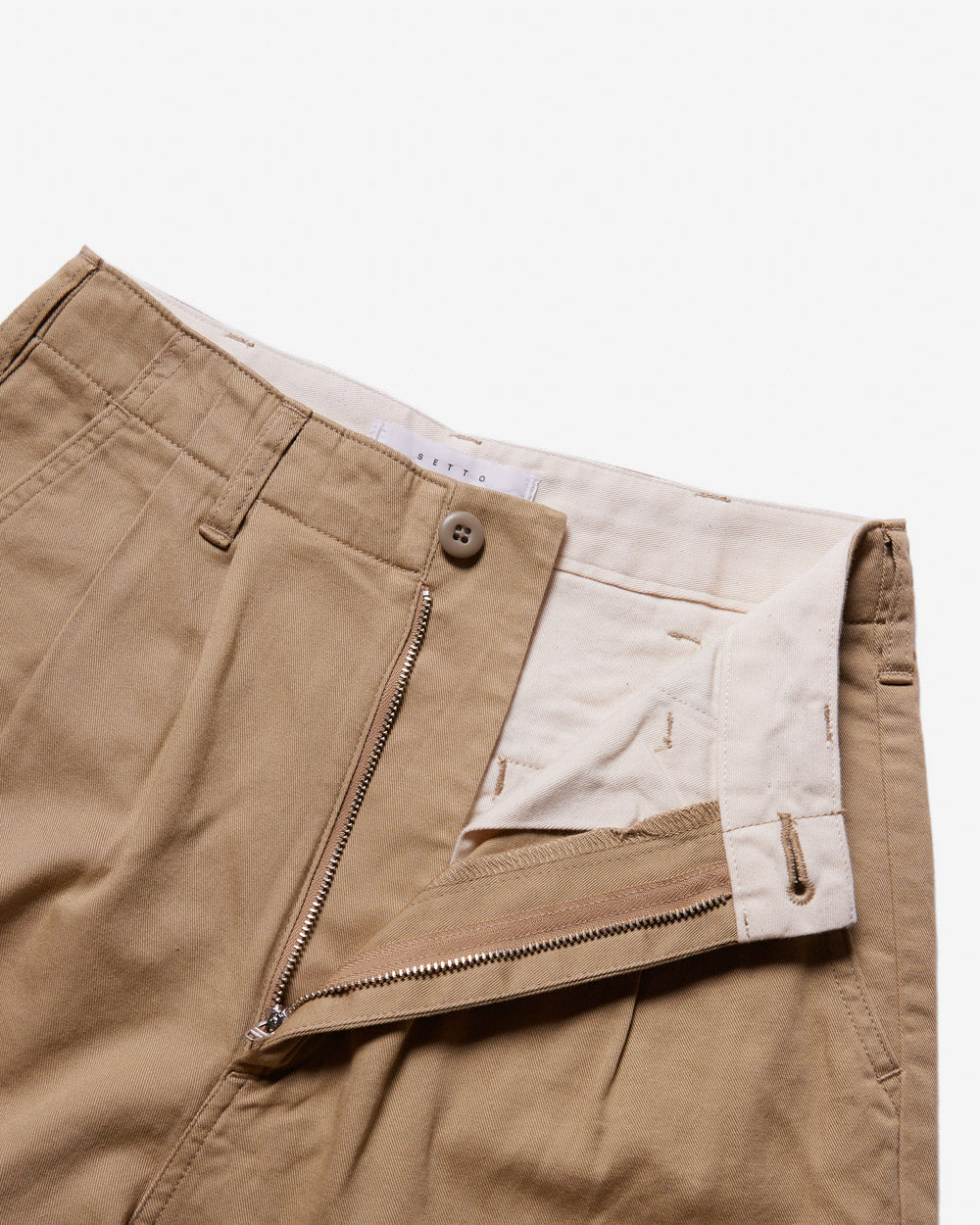 Wide Tuck Pants - Beige