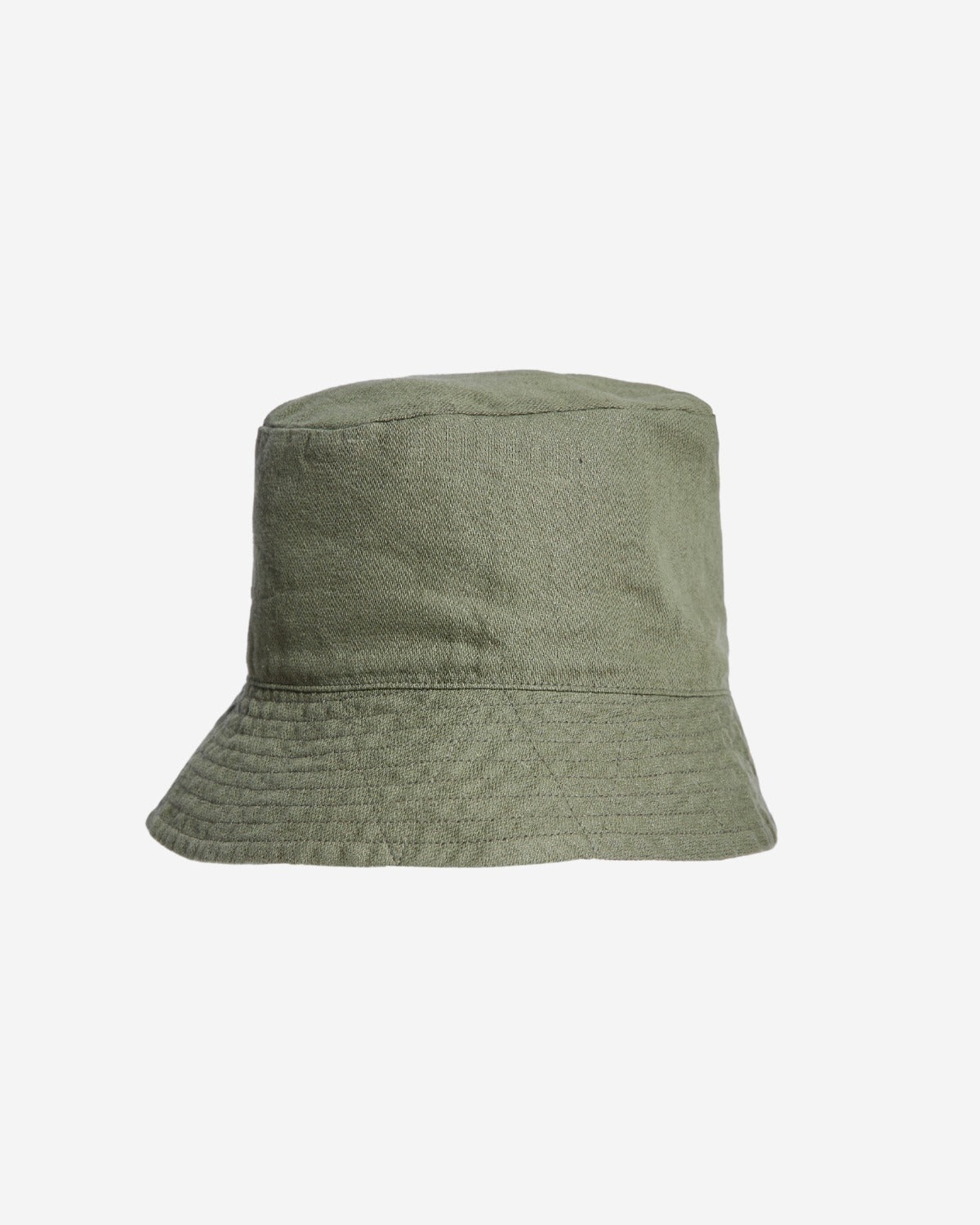 Bucket Hat - Olive Cotton Hemp Satin