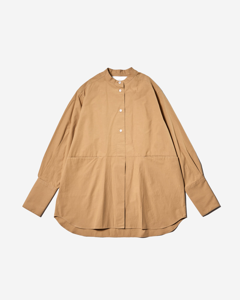 Lang - Powder Cotton Split Front Shirt - Almond