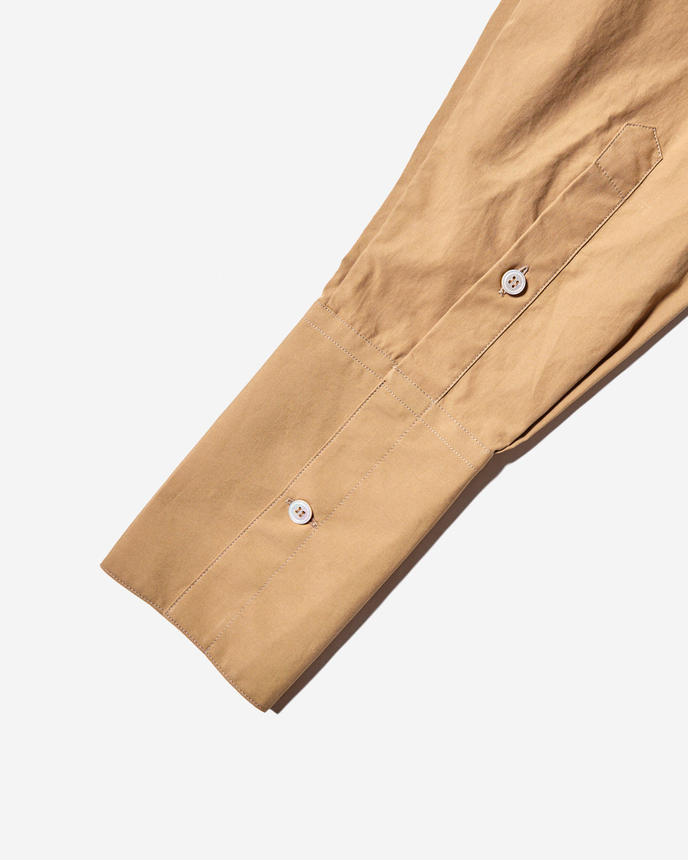 Lang - Powder Cotton Split Front Shirt - Almond