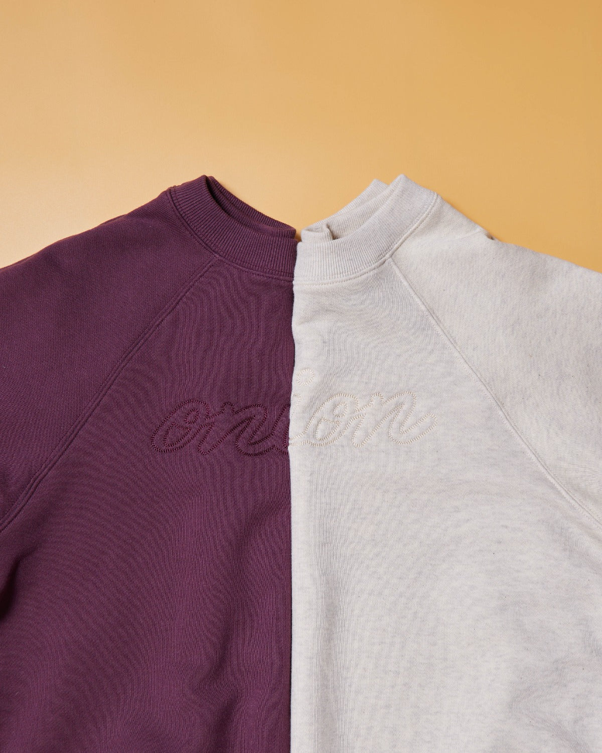 Short Sleeve Sweatshirt - Logo Chain Stitch - Eggplant