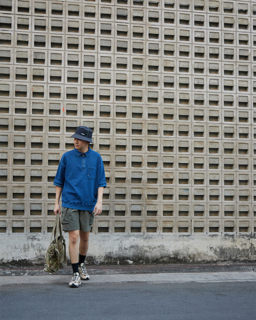 Sweat Denim Short Sleeve Shirt - Dark Navy