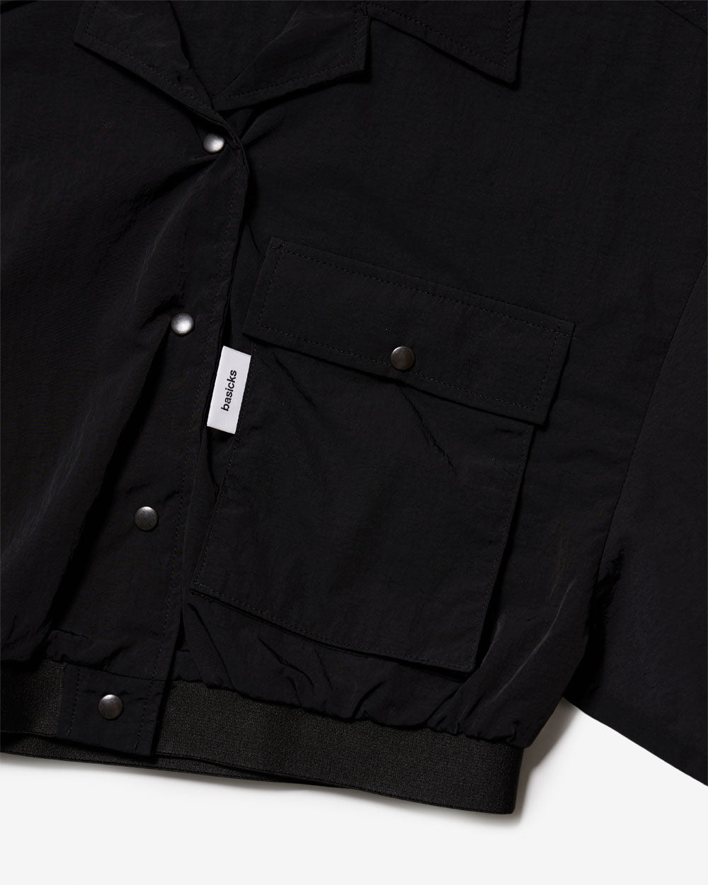 Cropped Limonta Nylon Shirt - Black