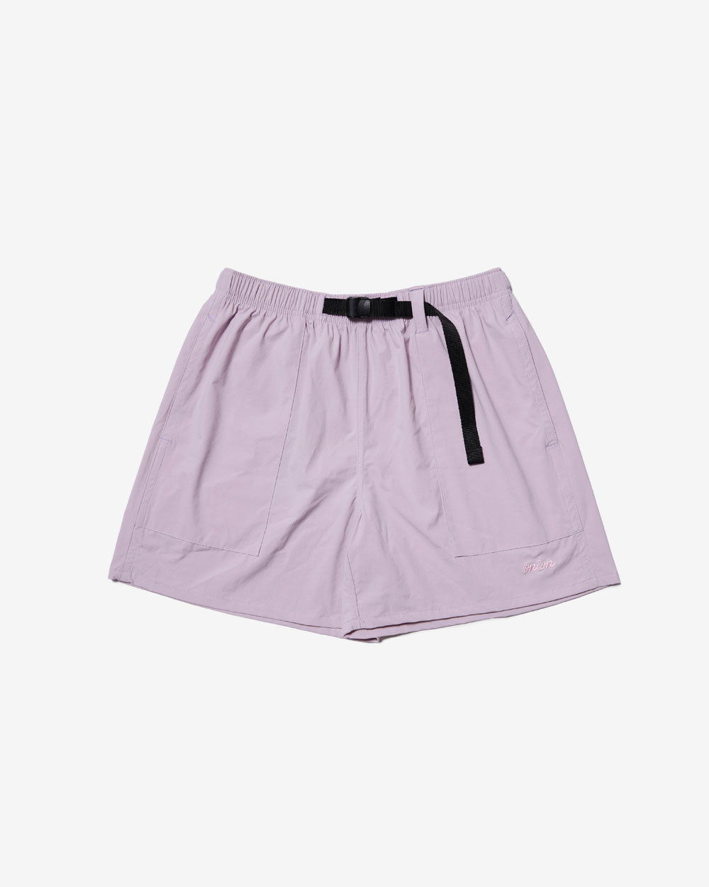 Nylon Belted Fatigue Shorts - Lilac