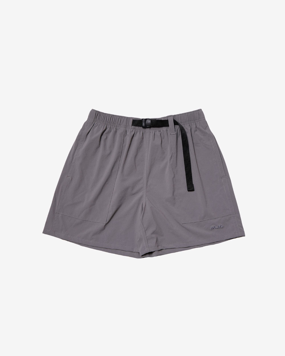 Nylon Belted Fatigue Shorts - Gray