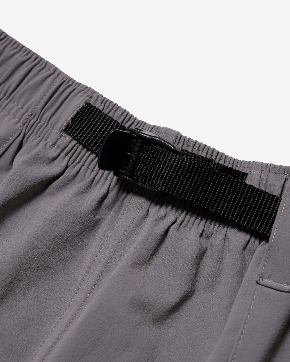 Nylon Belted Fatigue Shorts - Gray