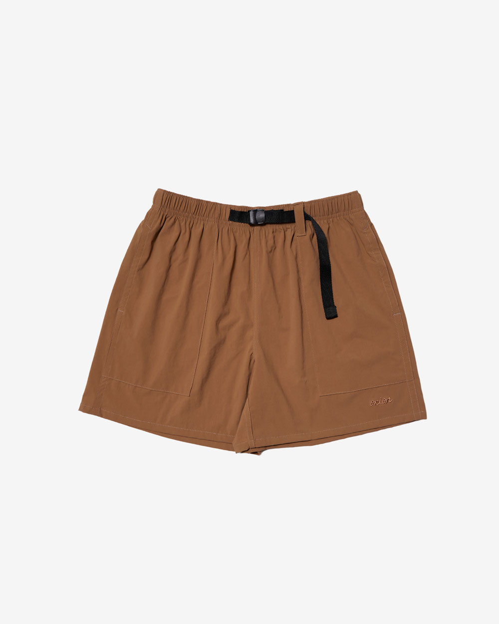 Nylon Belted Fatigue Shorts - Khaki