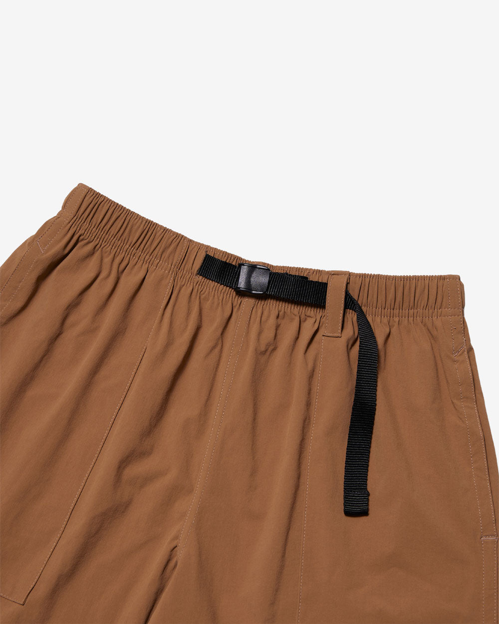 Nylon Belted Fatigue Shorts - Khaki