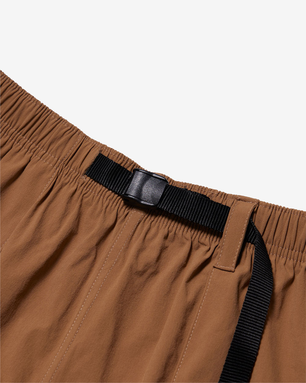 Nylon Belted Fatigue Shorts - Khaki