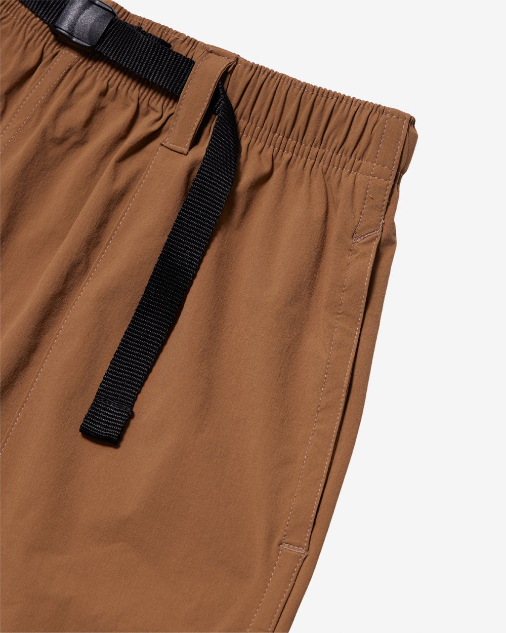 Nylon Belted Fatigue Shorts - Khaki