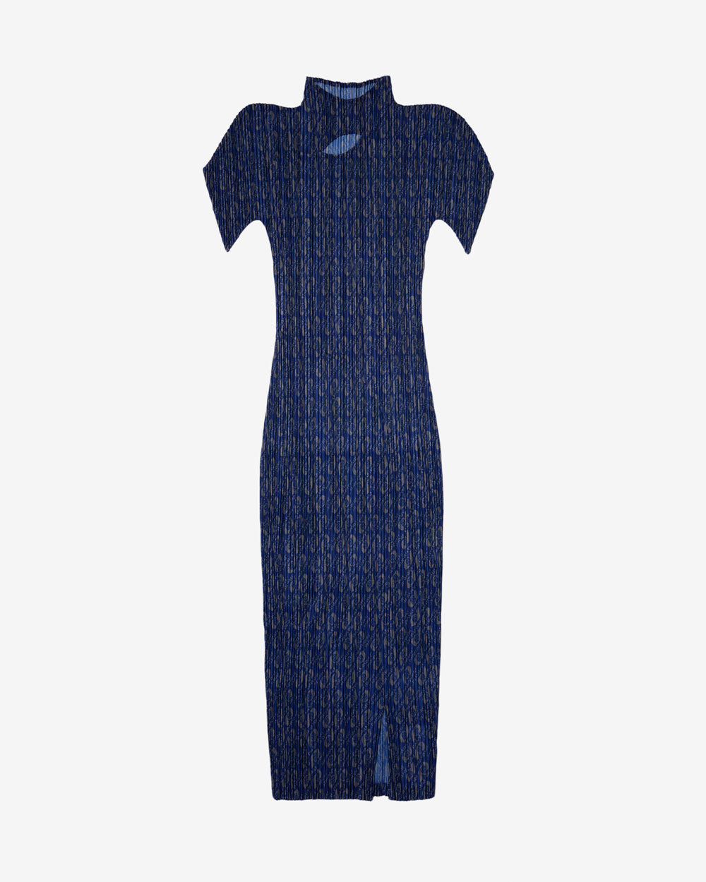 Monogram Pleated Dress - Deep Indigo