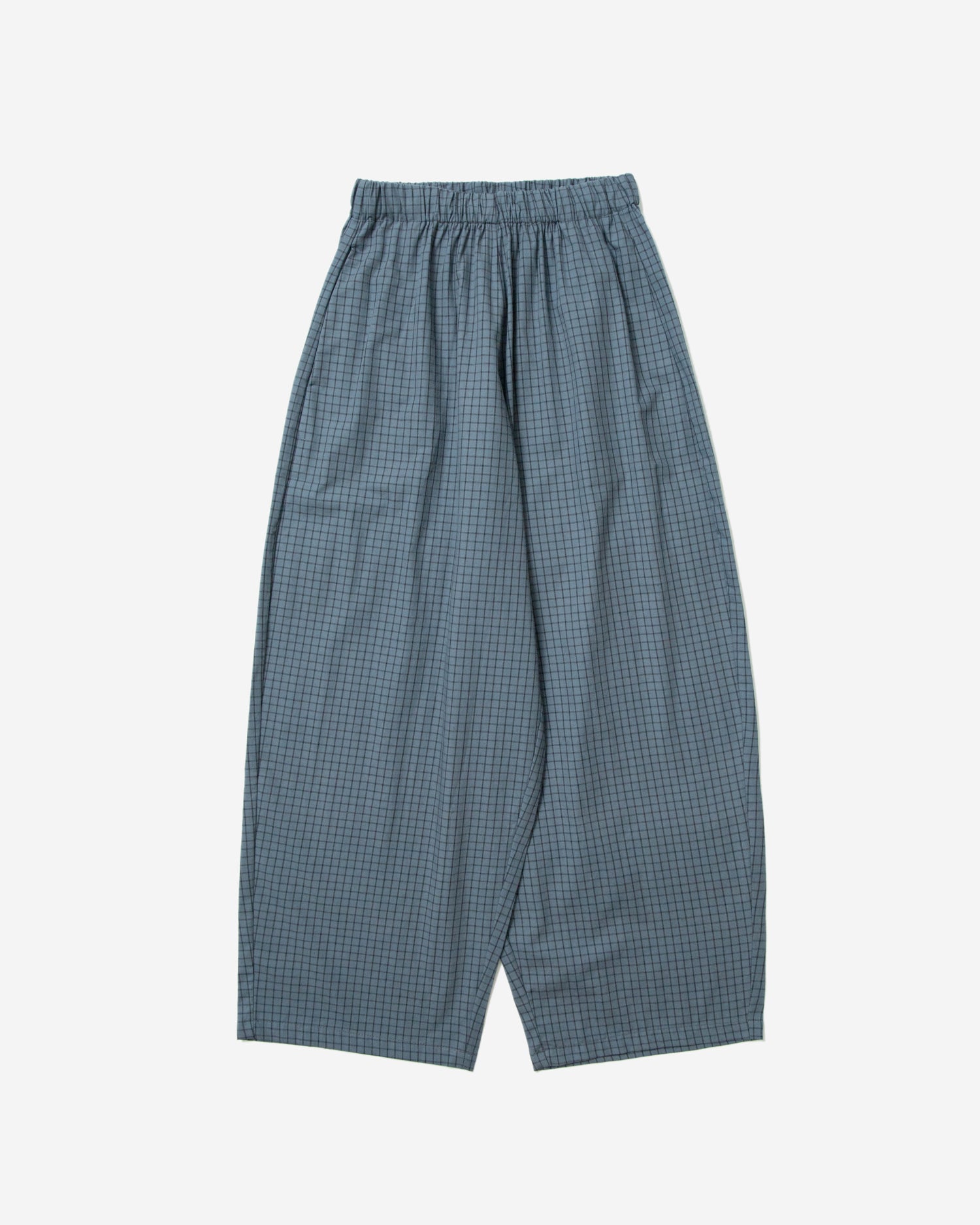 Turin Checkered - Cotton Curved Pants - Blue Check