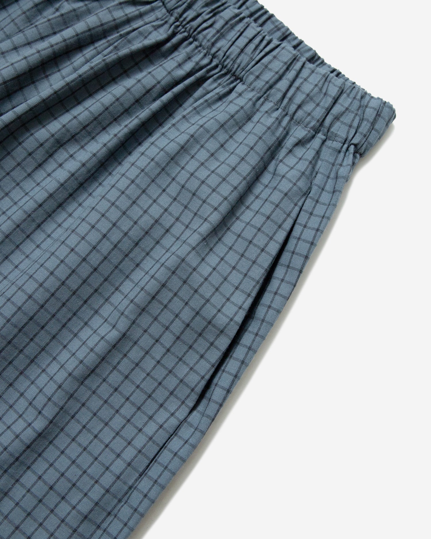 Turin Checkered - Cotton Curved Pants - Blue Check