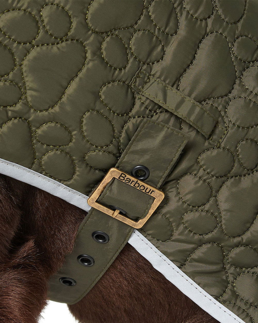 Paw Quilt Dog Coat - Olive