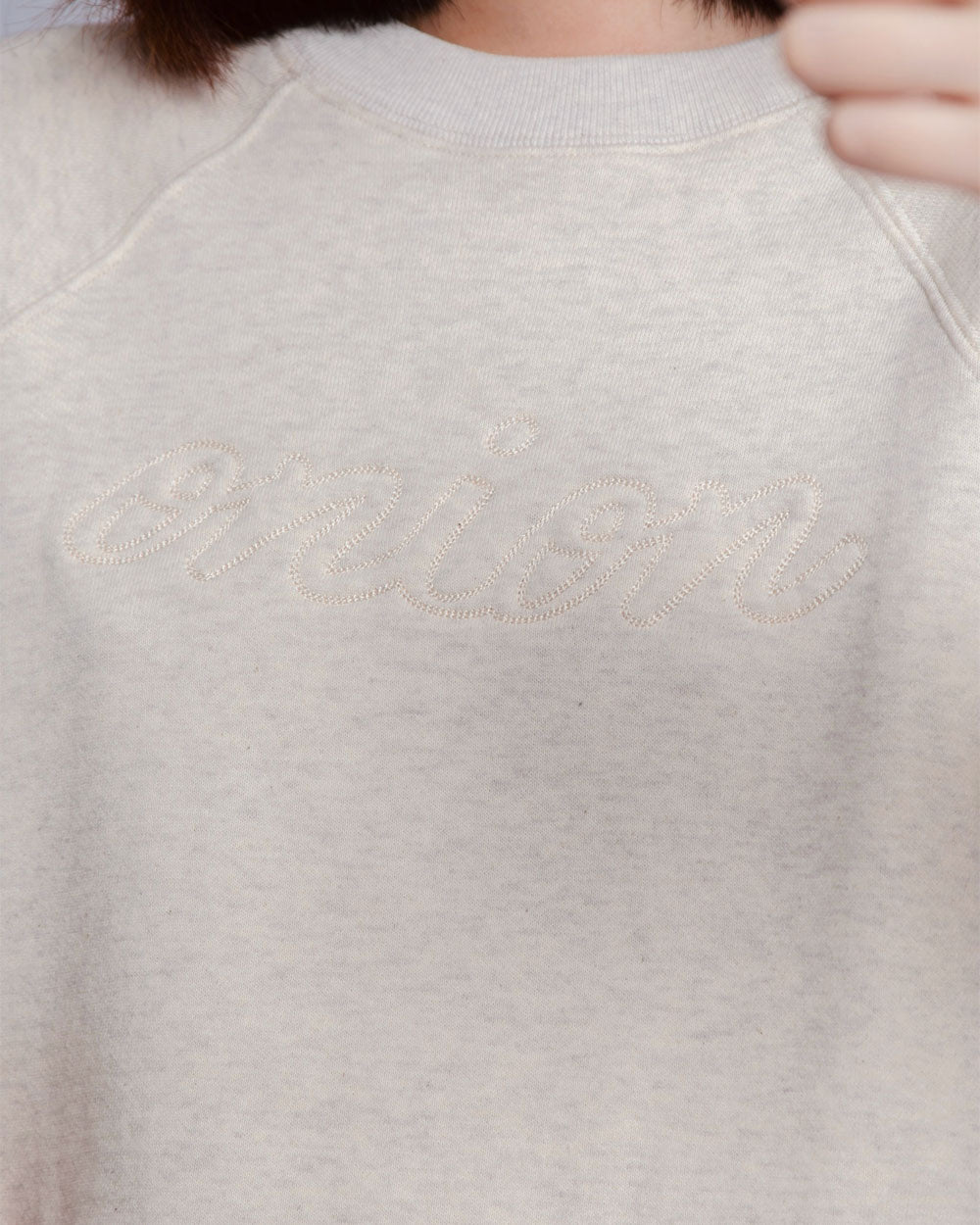 Short Sleeve Sweatshirt - Logo Chain Stitch - Oatmeal