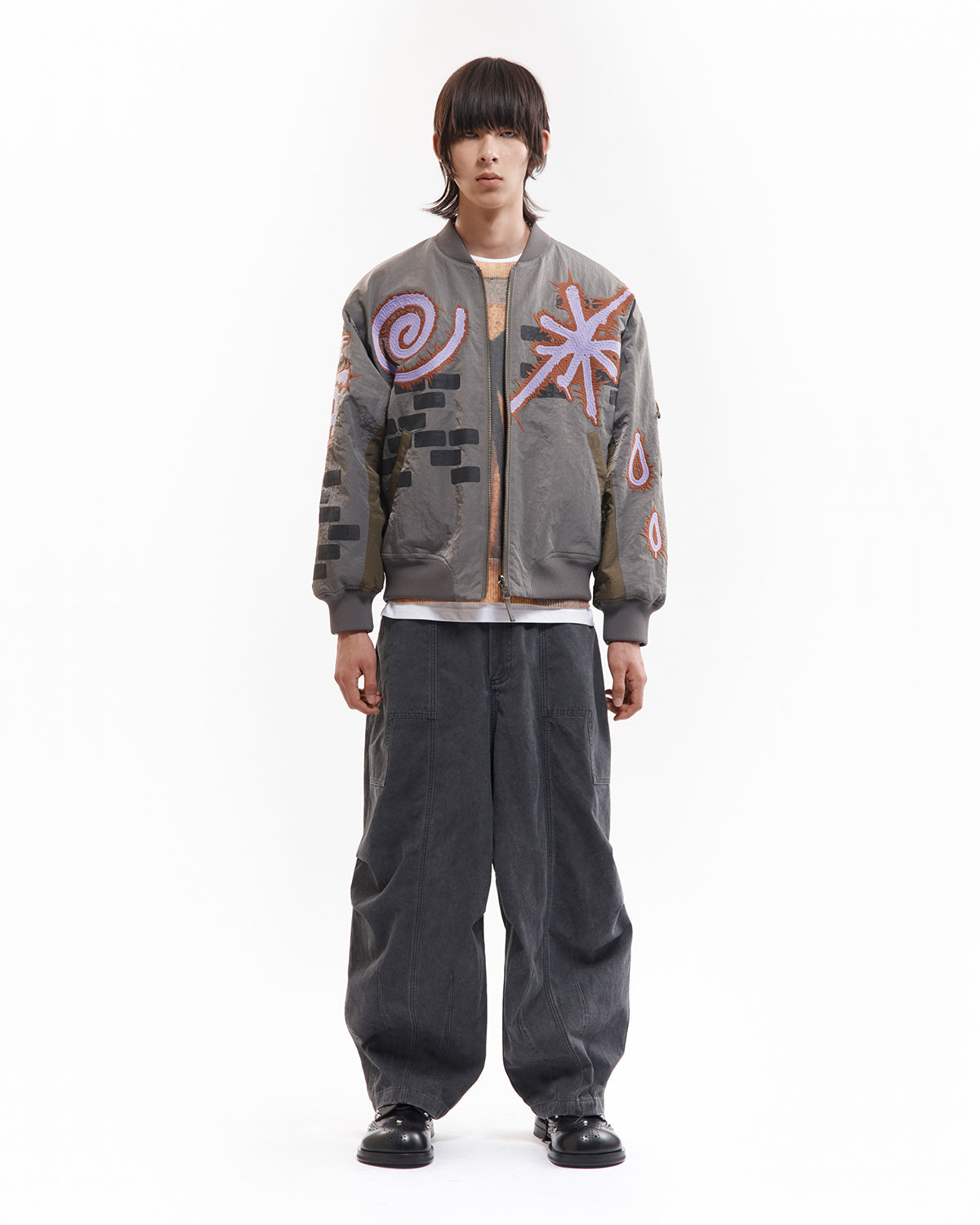 Adorned Reversible Bomber Jacket - Drabs