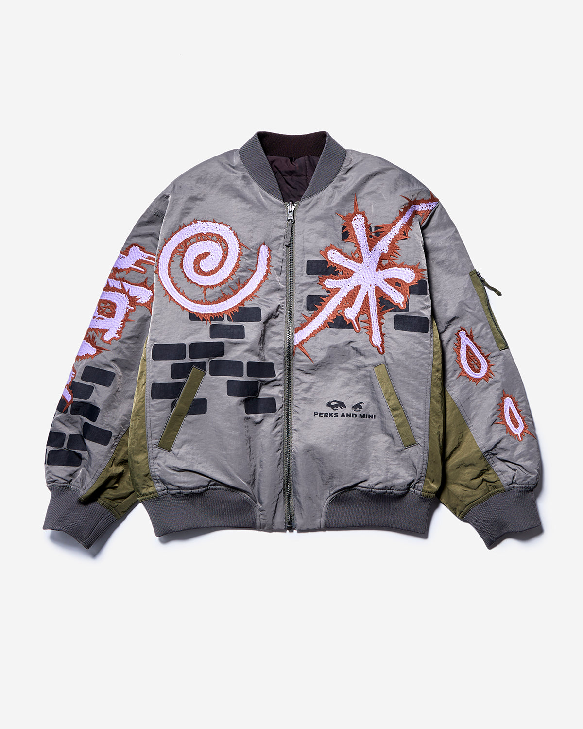 Adorned Reversible Bomber Jacket - Drabs