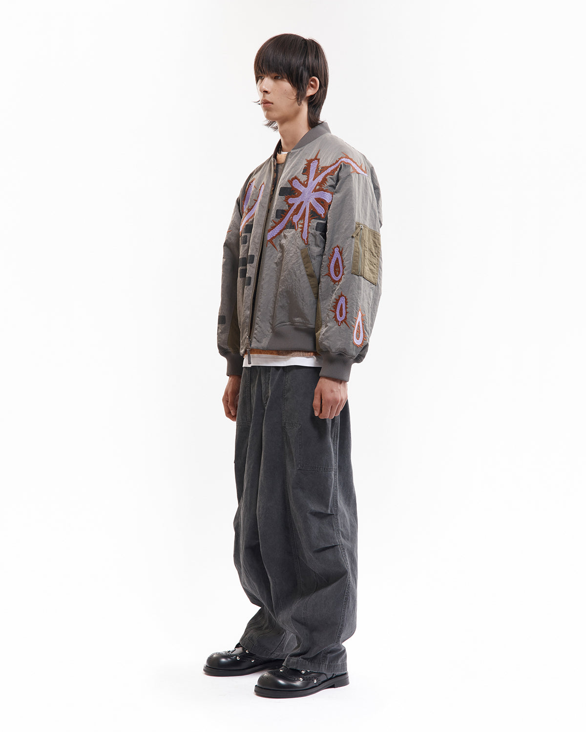 Adorned Reversible Bomber Jacket - Drabs