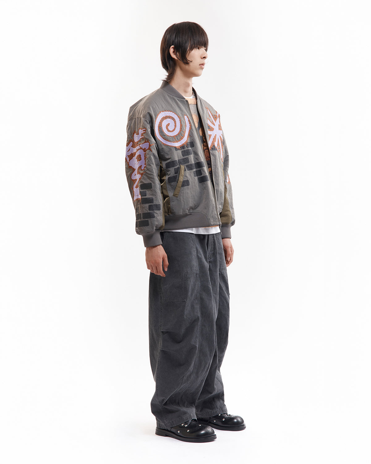 Adorned Reversible Bomber Jacket - Drabs