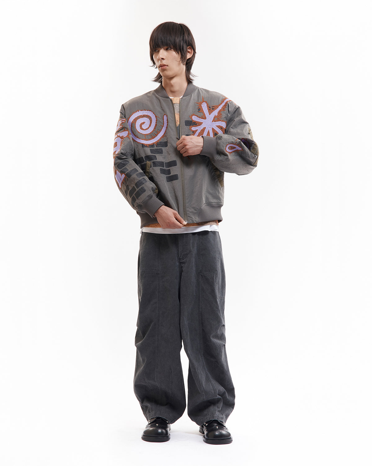 Adorned Reversible Bomber Jacket - Drabs