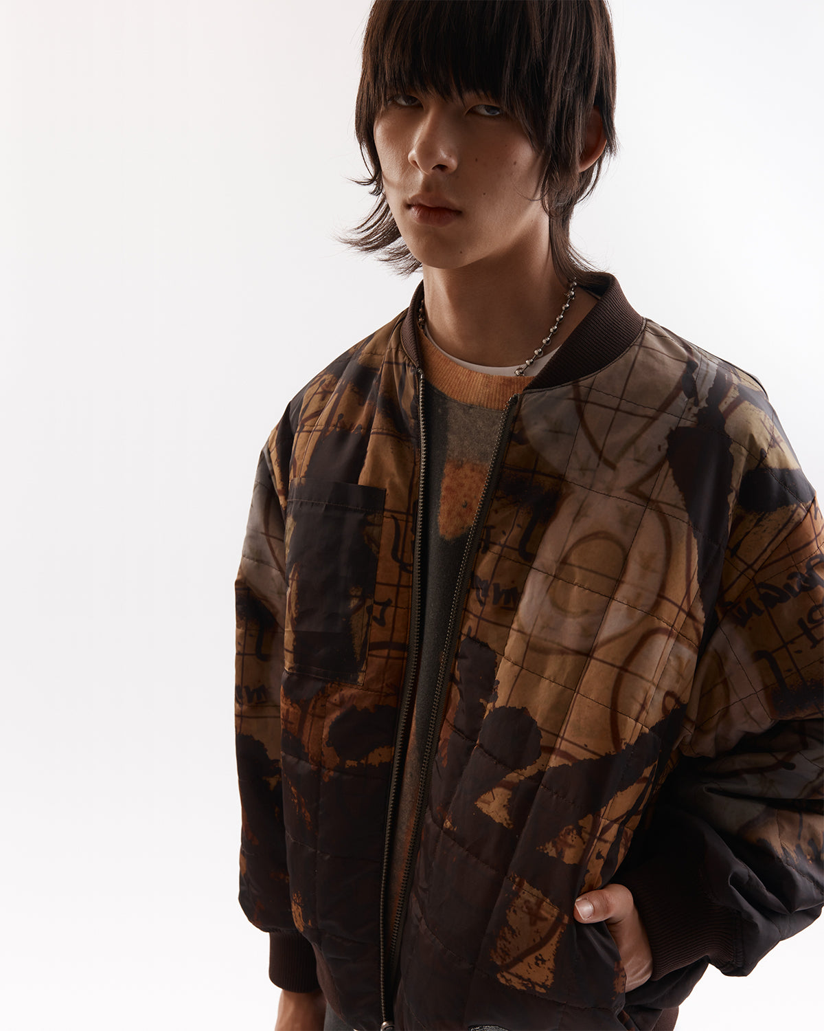 Adorned Reversible Bomber Jacket - Drabs