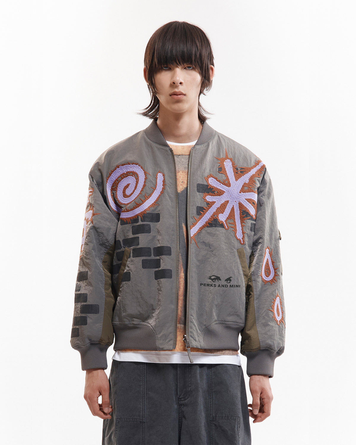 Adorned Reversible Bomber Jacket - Drabs