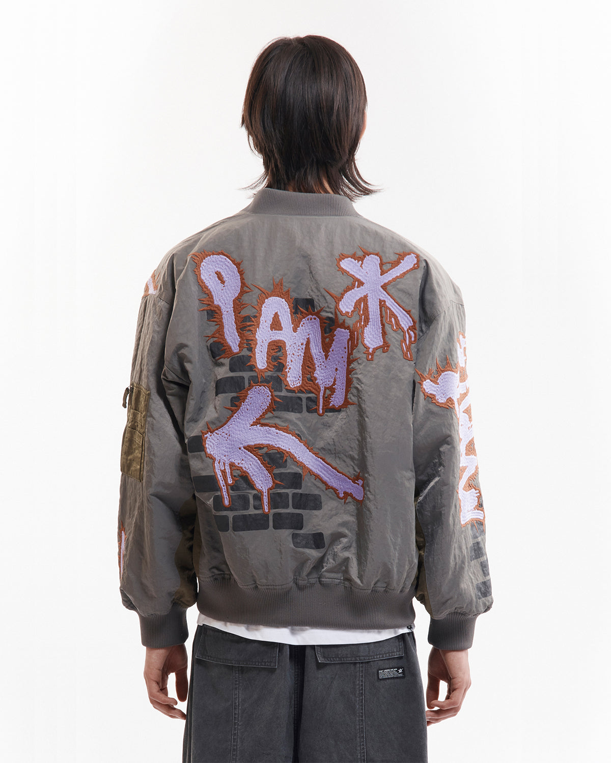 Adorned Reversible Bomber Jacket - Drabs