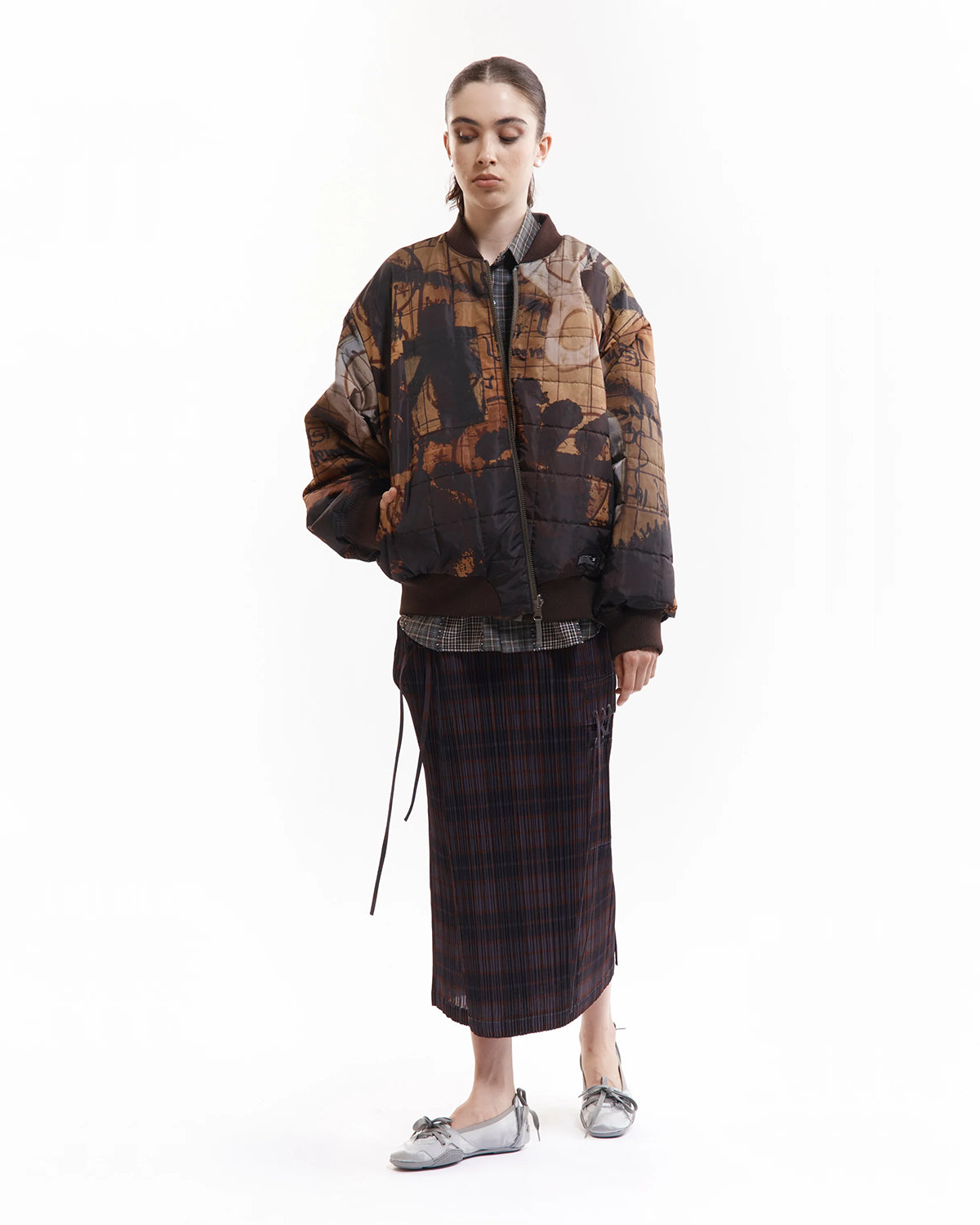 Adorned Reversible Bomber Jacket - Drabs